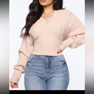 Fashion Nova You Wish You Could Sweater - Taupe